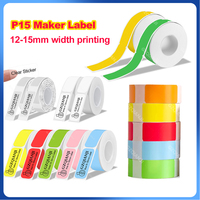 Multi Size P15 Label Paper Rolls Sticker 15*30mm 12*40mm White Color Cable Transparent P15 Thermal Label Printer Adhesive Tape