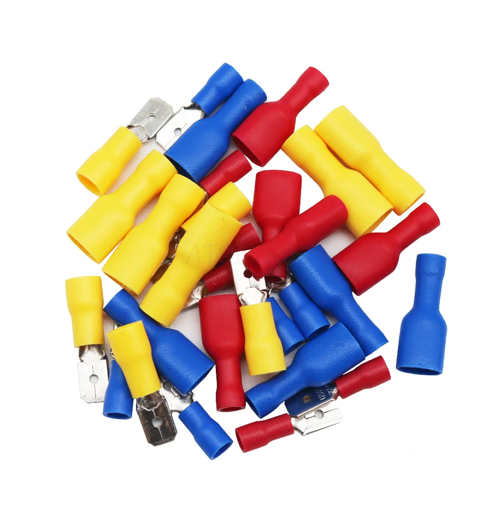 connector 10PCS 5set faston Male female Insulated Spade Crimp Wire Cable Connector Terminal