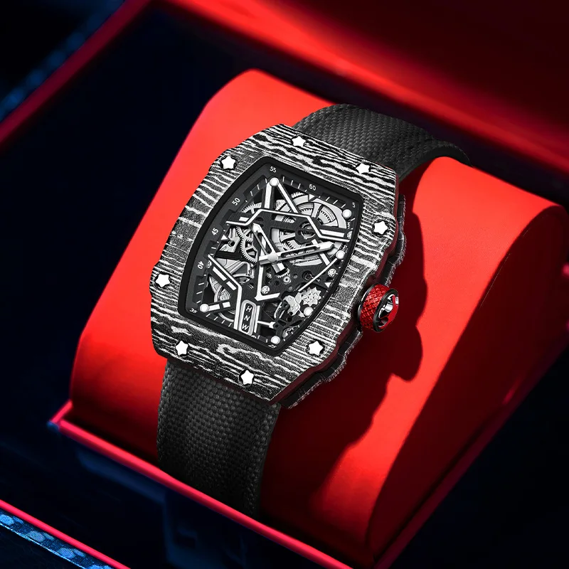 Ultra-thin Tonneau Barrel Shaped Quartz Watches Men Decorative Dial Distinctive Patterns Male Nylon Hot Selling Clock Reloj New