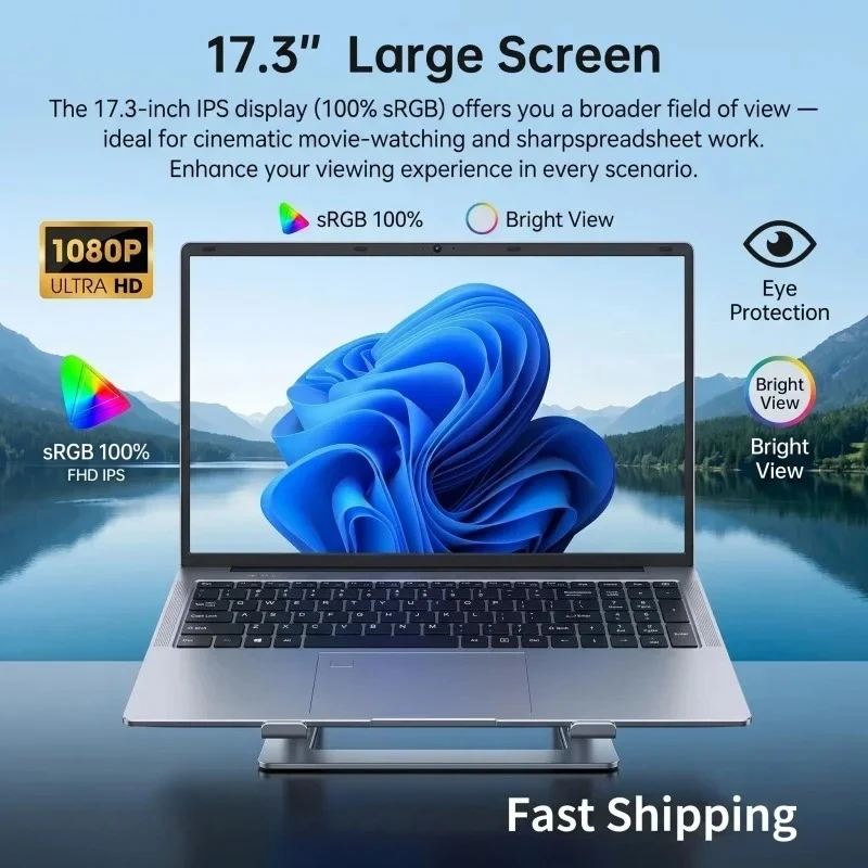Intel i9 9880H 17.3 Inch Full Size Laptop 32GB RAM 2TB SSD Fingerprint Unlock Gaming Work High Performance Pro Ultra