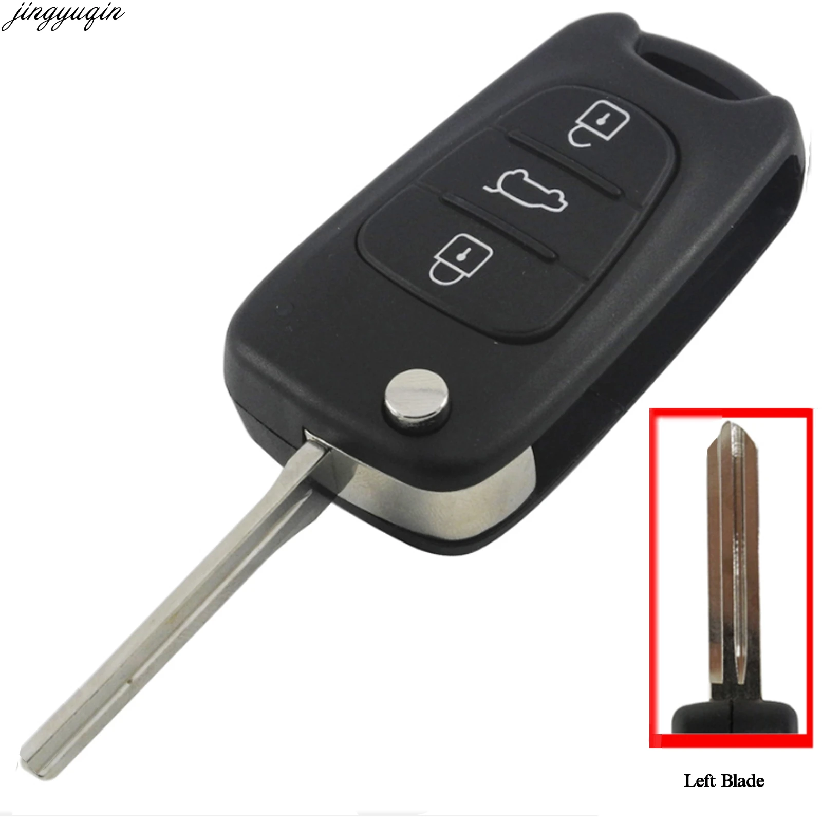 Jingyuqin – coque de clé de voiture pliable, vierge, pour Kia Rio 3 Picanto Ceed Cerato Sportage K2 K3 K5 Soul Hyundai