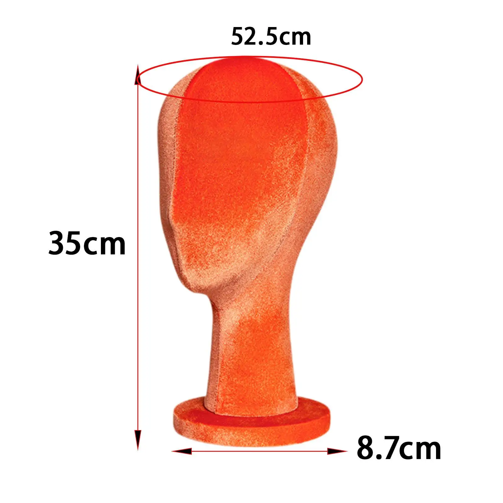 Modello di testa di manichino per esposizione di cappelli, forma di vestito portatile con testa di velluto per cuffie, occhiali, cuffie, sciarpe, cappello