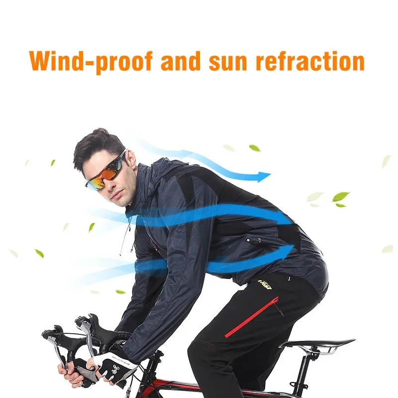 Reflective Waterproof Cycling Jacket Men Women Windproof MTB Bicycle Rain Jacket Breathable Outdoor Sport Nylon Running Raincoat