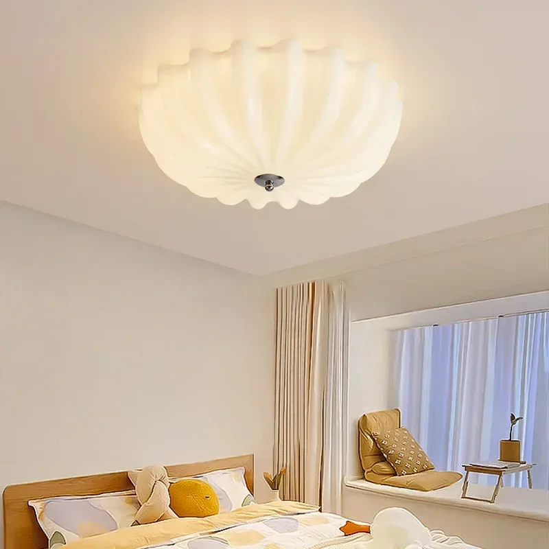 Modern Minimalist Flower Shape LED Ceiling Lamp Cream Kitchen Children Bedroom Living Kids Room Decor White Lustre Ceiling Light