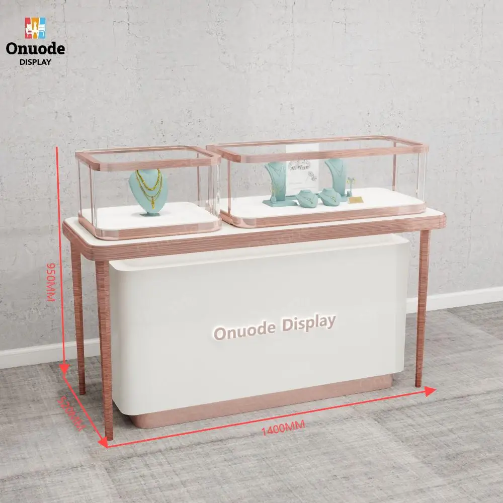 Custom.High End Customized Jewelry Display Showcase with LED Lighting for Luxury Showrooms & Furniture Shop