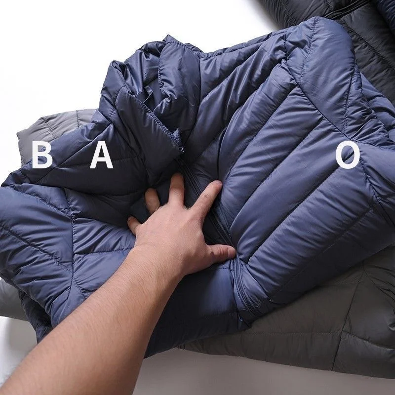 

Lightweight Puffy down Cotton Jaet for Men Autumn Winter Commuting Versatile Thin Sle Windproof Warm Busin Collar Cott...