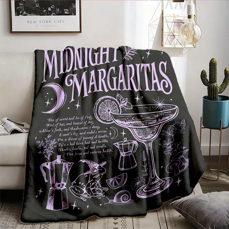 Midnight Margaritas Warm Blanket, Salt Rosemary Lavender Love Soft Blanket, Witchy Comfy Blanket, Margarita Halloween Fl