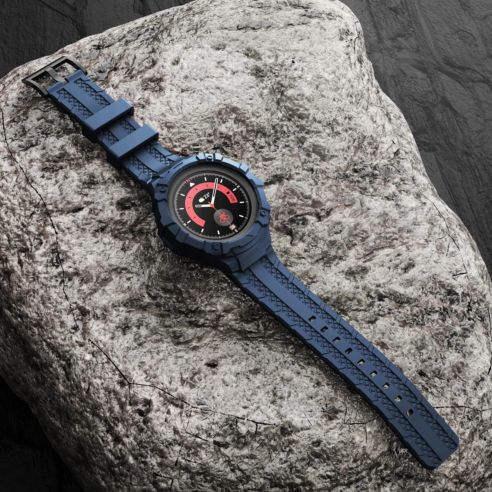 ANBEST 45mm 46mm Conjoined Bands For Samsung Galaxy Watch 5 Pro Silicone Sport Correa Strap for Galaxy Watch4 Classic  Wristband
