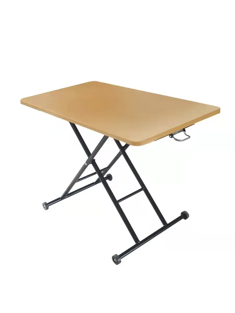 Foldable pneumatic lifting table, dining table, simple small household square dining table, small square table