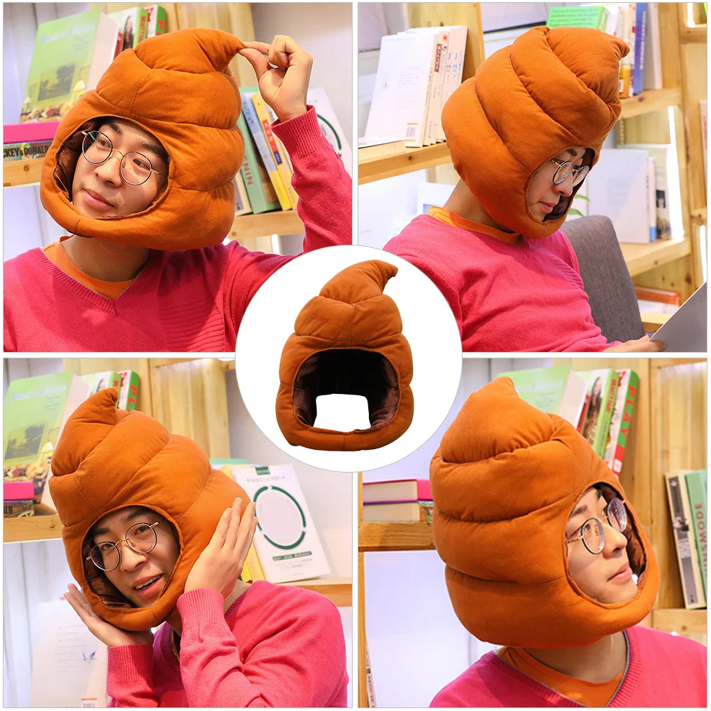 

Funny Poop Hat Stuffed Headwear Party Hats for Kids Cosplay Crazy Headgear Child