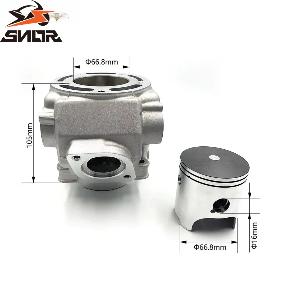 SNOR Motorcycle Top End Rebuild Cylinder Kit 66.8mm Bore Piston Rings Cylinder Gasket For YAMAHA DT230 MT TSE KAYO KT 250