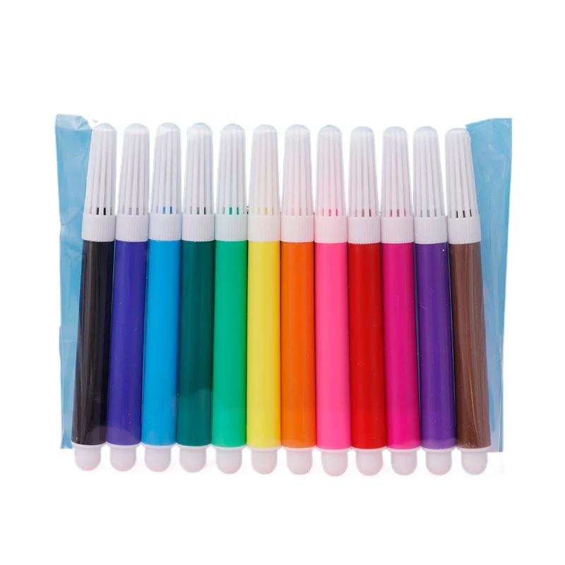 

12-color mini graffiti watercolor pens - kindergarten washable art drawing pens for children, colorful DIY painting pens