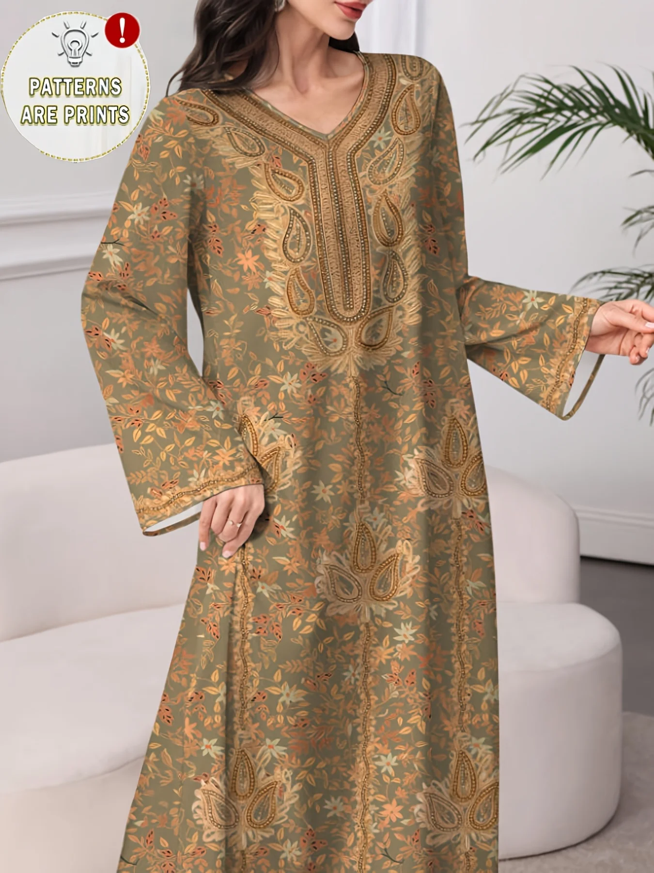 Middle East elegant robe Europ - Ethnic Fashion Dress 评论和价格