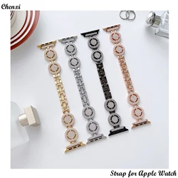 Light luxury metal strap for Apple watch band bracelet chain for iwatch87654321SE Ultra38 40 41 42 44 45 49mm women fashionwrist