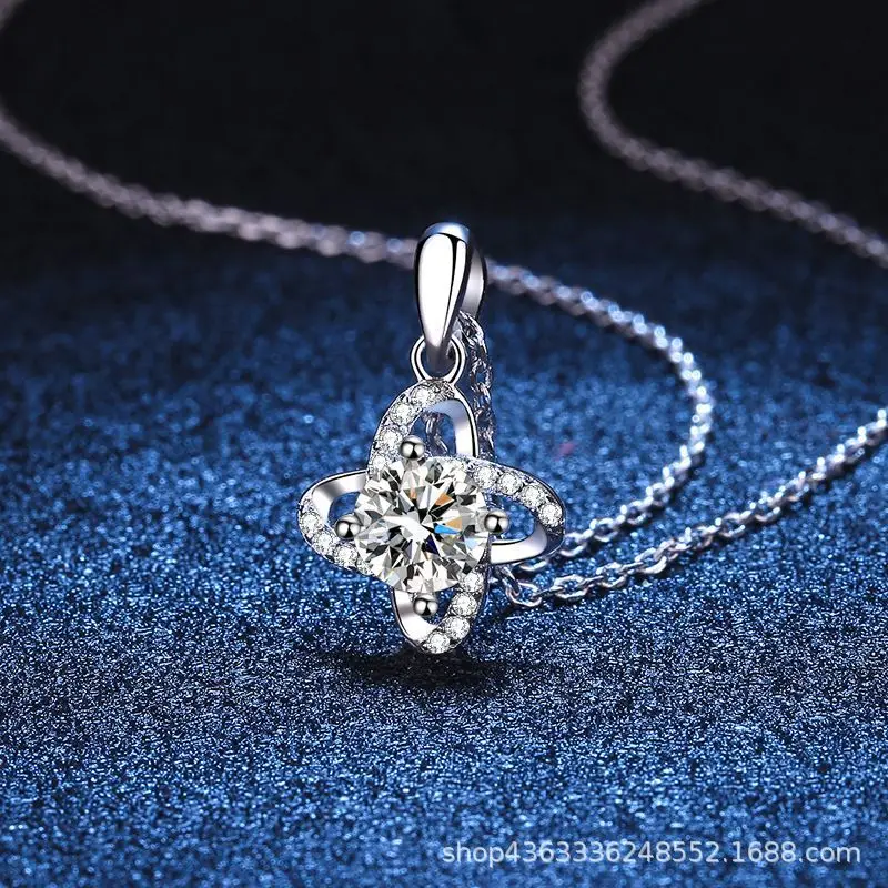 

Luxury Jewelry pt950 Platinum 1 Carat D Color Mosonite Petals Classic Necklace Pendant Wedding Gift Anniversary Gift