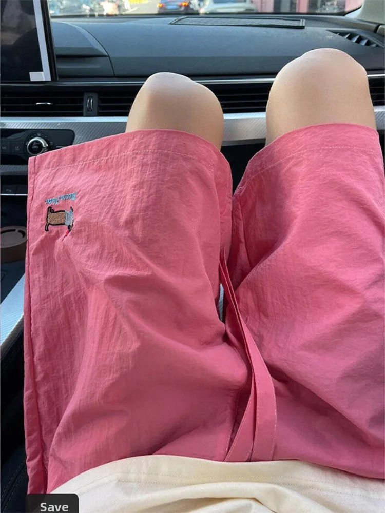 Dopne Sausage Dog Окс с вышивкой Qui Dry, прямые повседневные брюки длиной пять четвертей, летние спортивные брюки на открытом воздухе