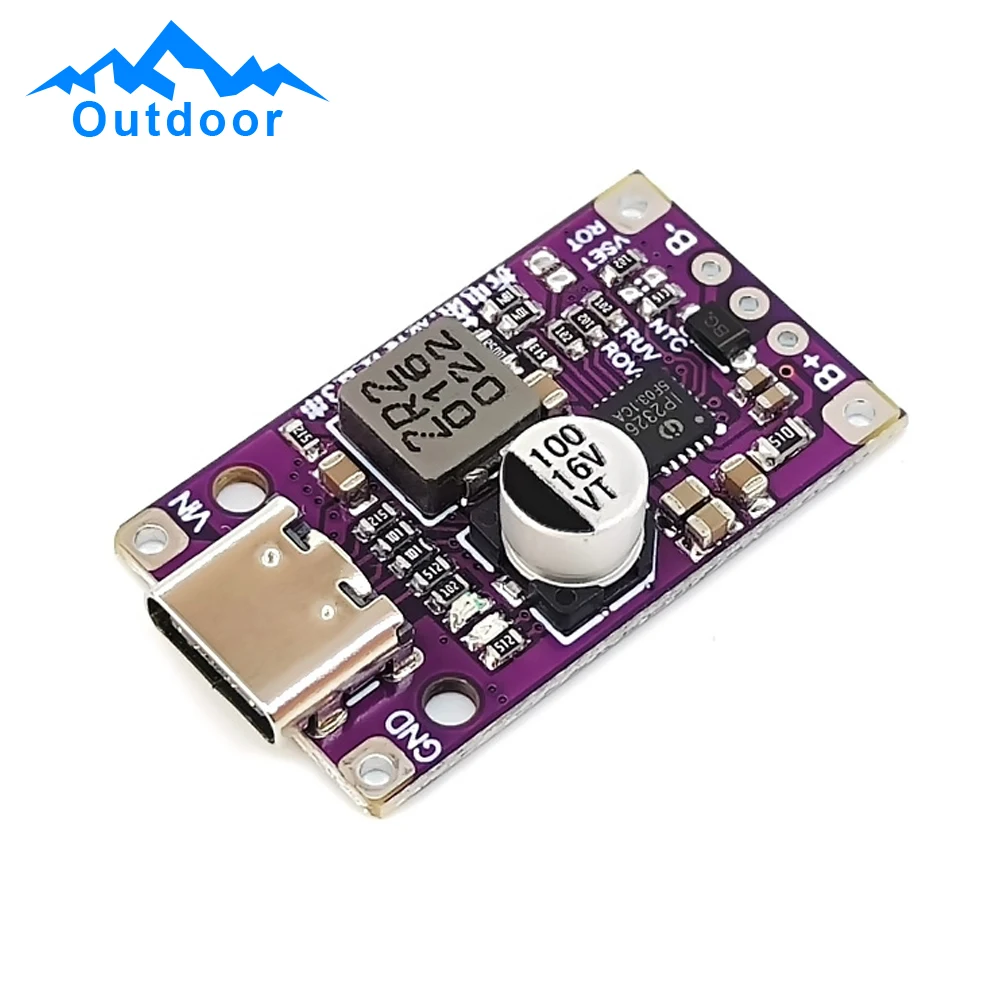 3PCS 2-3S Lithium Battery Charging Module Step-Up Power Module Li-Ion Charger Protection Board Boost Converter Board Type-C USB