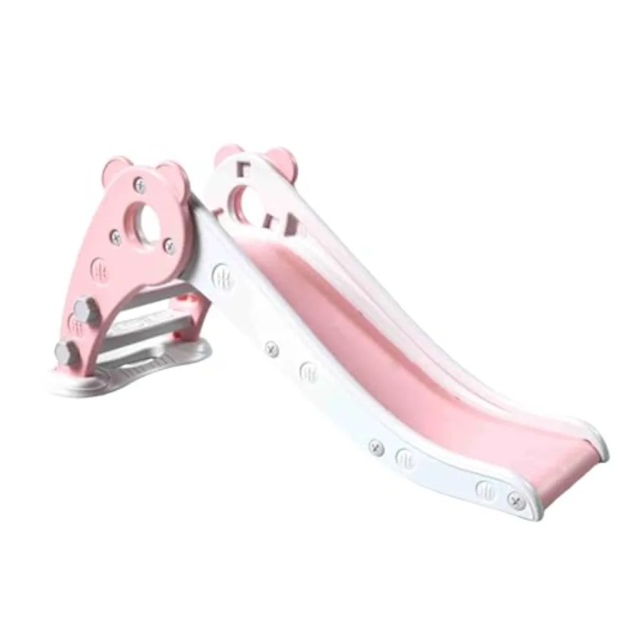 

Slide for Indoor Outdoor Playground Use, Powder-Coated Steel Frame in Cute Pink, Sturdy Safe Design with Easy Assembly, Ideal f