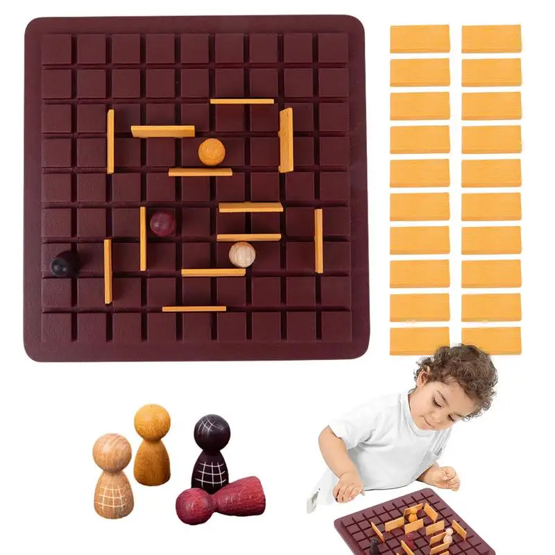 Wooden Checkers Board Game Family Interception Game Chess Board Wooden Checkers Board Game Wooden Checkers Board Gifts