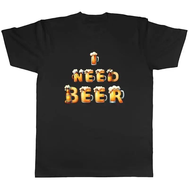 T-shirt pour homme « J'ai besoin de bière », drôle, humoristique, cadeau pour les amateurs de boissons