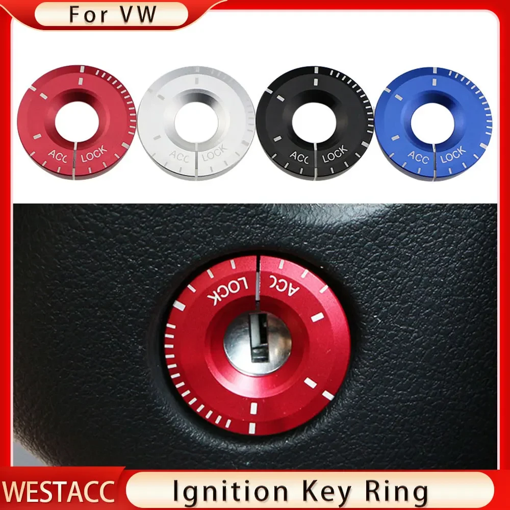 Car Ignition Key Ring for Volkswagen VW Passat B5 B6 B7 GOLF 4 5 6 7 JETTA MK6 MK5 Polo for Skoda Octavia Rapid Switch Sticker