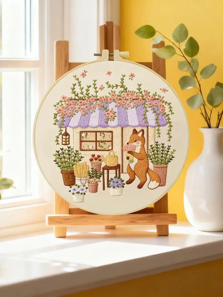 1 Stück 20X20CM/15X15CM 7,87/6,3 Zoll Meeresblick Stickerei Starter-Kit DIY-Kit Stickerei-Set für Anfänger – Detail 6