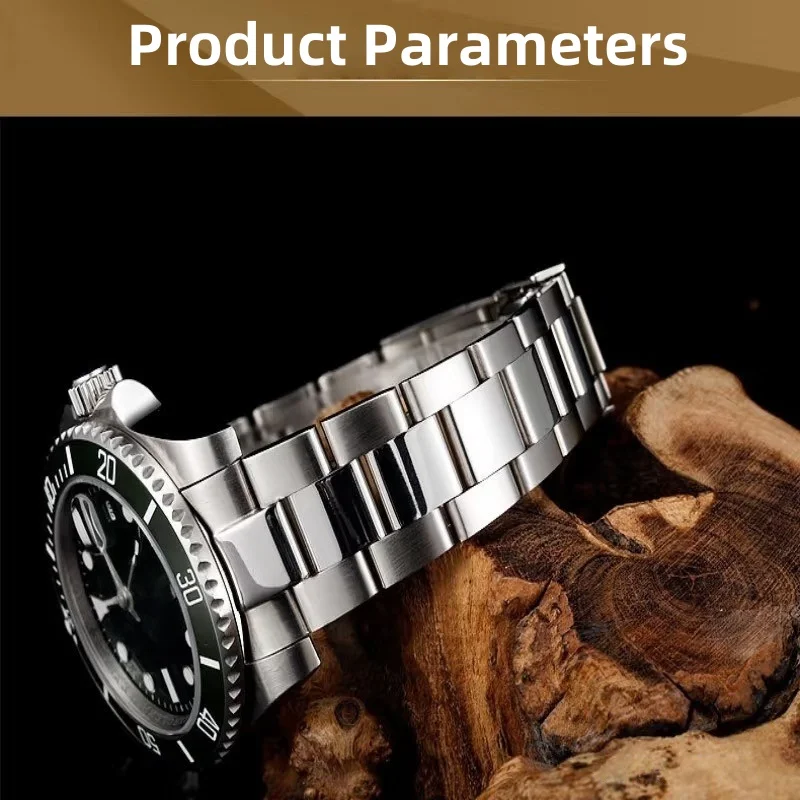 20mm 21mm Watch Bracelet For Rolex SUBMARINER DAYTONA SUP GMT Men Fine-Tuning Pull Button Clasp 904L Stainless Steel Watch Chain