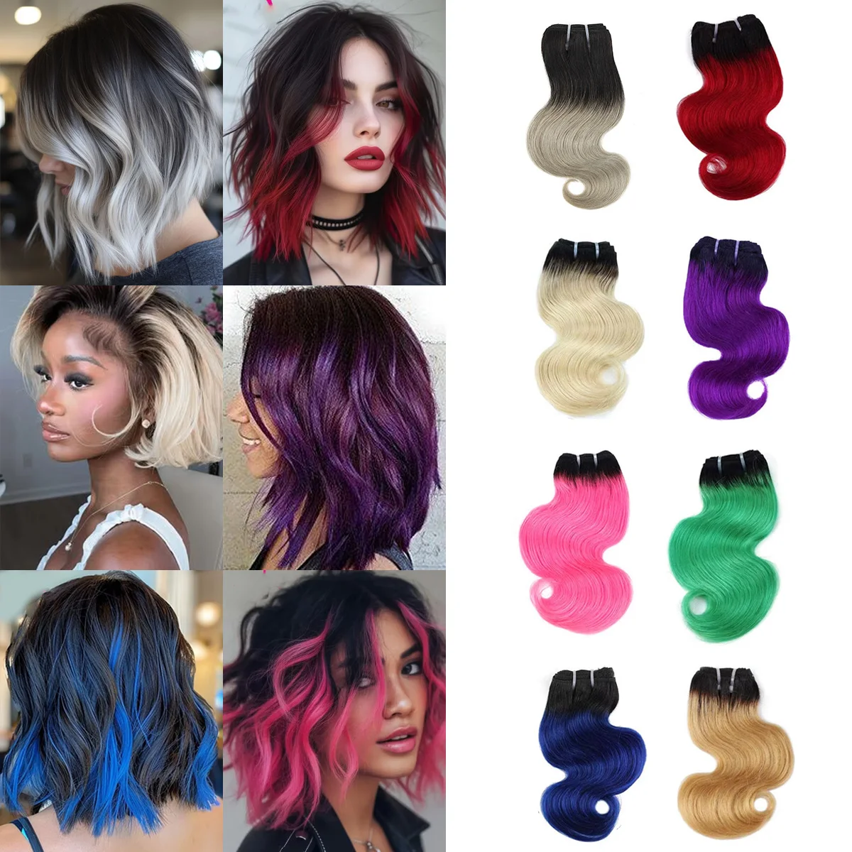 extensioni-di-capelli-umani-ombre-body-wave-8-pollici-remy-50g-4-pezzi-bob-con-radice-nera-grigio-rosa-blu-viola