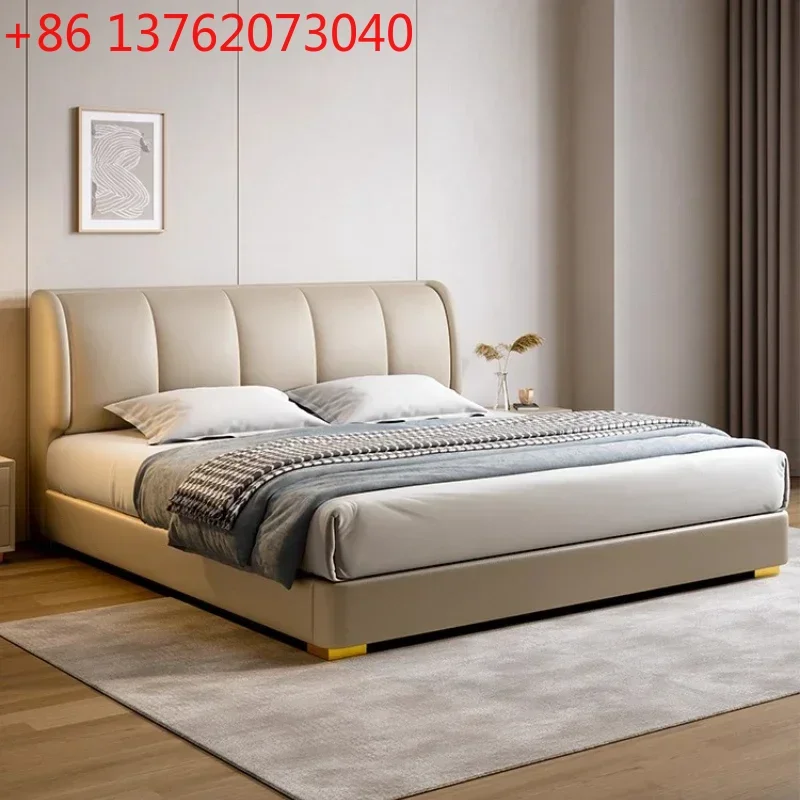 Modern 150x200 180x200 cm Minimalist Leather Double Bed 2 People Full Size Bed Frame Bed Bases And Beds Frames Bedroom Furniture