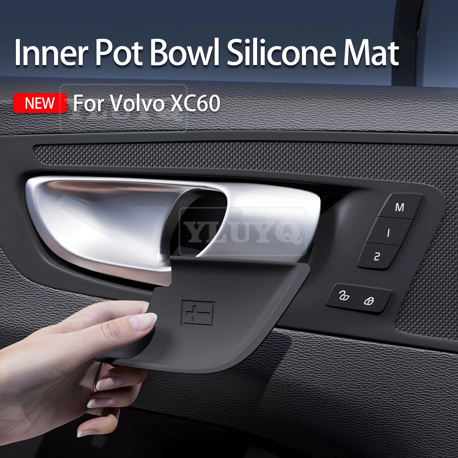 Image of Für Volvo XC60 Innentürgriff-Silikonauflage, Schutzaufkleber für Autotürgriffe, Innenraum-Modifikationszubehör.