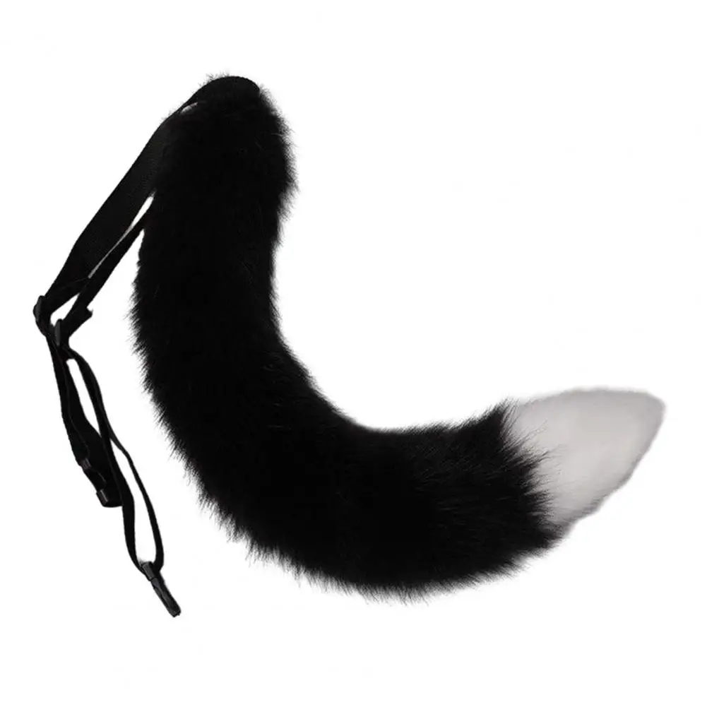 Faux Fur Tail Faux Fur Fox Tail Wolf Dog Tail Cosplay Costume Props with Adjustable Belt for Japanese Style Kawaii Party