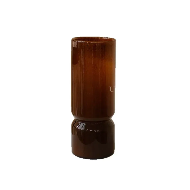 

Modern Simple Texture Advanced Brown Large Diameter New Chinese Wabi Sabi Handmade Glazed Vase