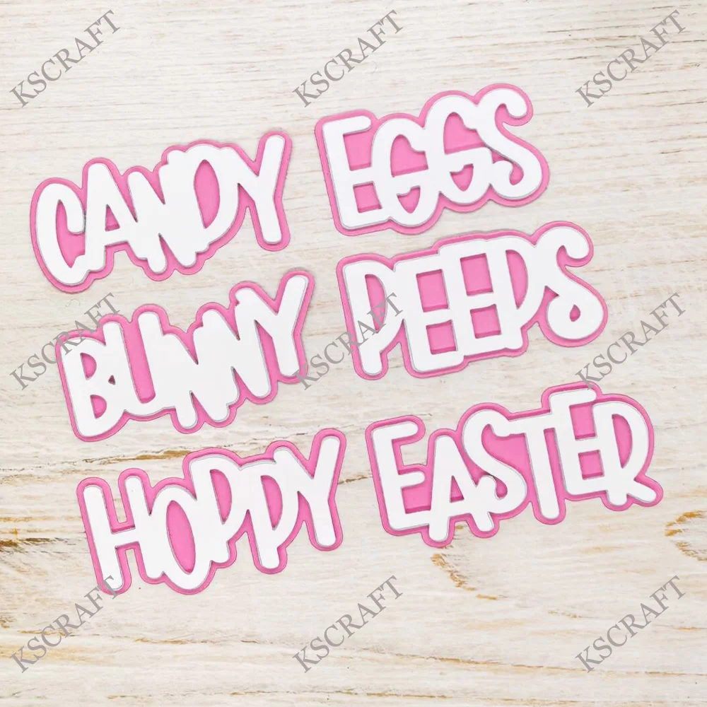 KSCRAFT Bold Easter Words Cutting Dies Stencils for DIY Scrapbooking Decorative Embossing DIY Paper Cards