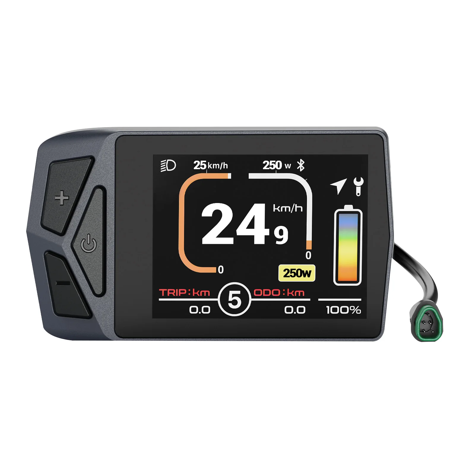 Écran LCD TFT 2,4 pouces BAFANG EKD01 avec protocole CAN pour vélo électrique, étanche IP67, compatible avec les moteurs centraux BBS01B BBS02B BBS03 M625 M325 M225, réglage des paramètres sans fil via l'application BIKEGO, chargement USB-C 5V1A