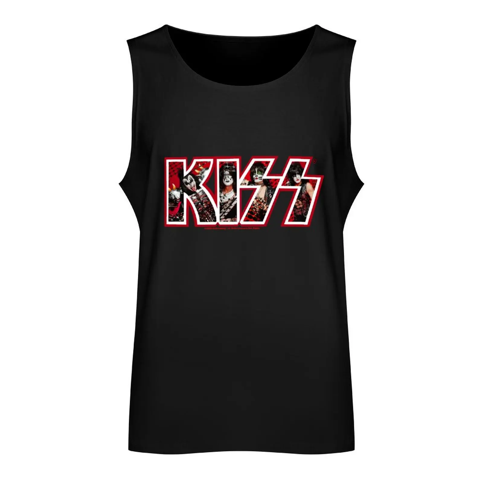 Kiss Band Photo Logo Tank Top Men's gym t-shirt fitness clothing for men anime t-shirts sports clothes for men