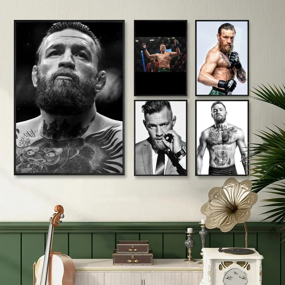 1PC Ufc Conor McGregor Poster Self-adhesive Art Waterproof Paper Sticker Coffee House Bar Room Wall Decor