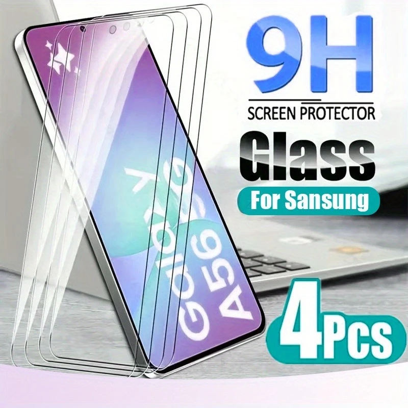4 Stück hochklare Displayschutzfolie für Samsung Galaxy A15 A35 A55 A06 A25 A34 gehärtetes Glas für Samsung A16 A53 A13 A56 A36 A26