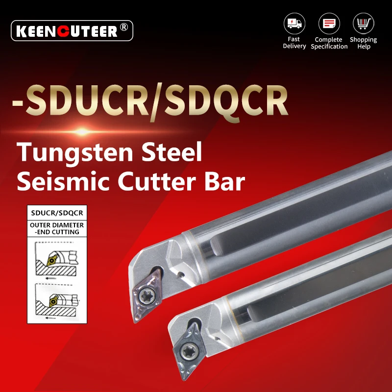 Sduct Latheinternal Ferramenta de Torneamento Sdqcr Sduct Cortador Barra Cnc Tungstênio Aço à Prova de Choque Torno C10k C12m C16q–sdqcr