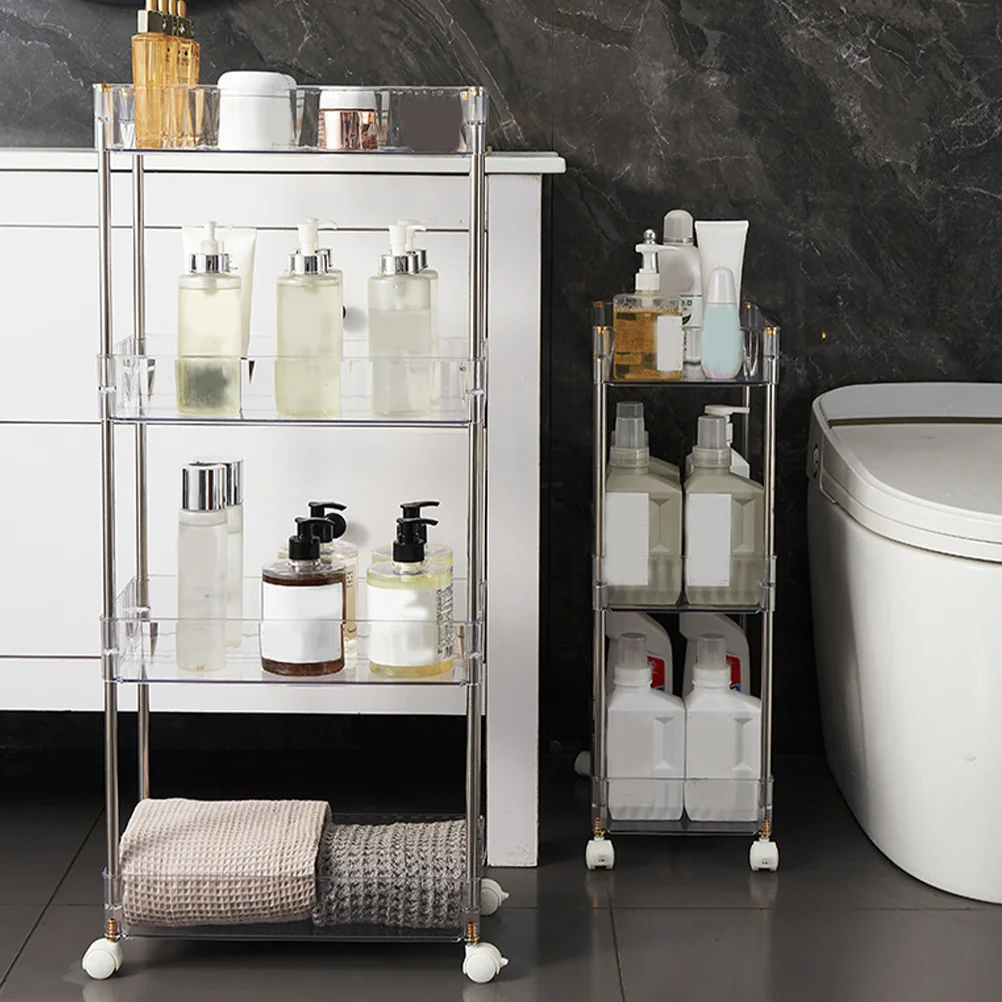 多層スリム収納ラック、キッチントロリー、ホームカート、可動ローラースタンド、バスルームホルダー、3段