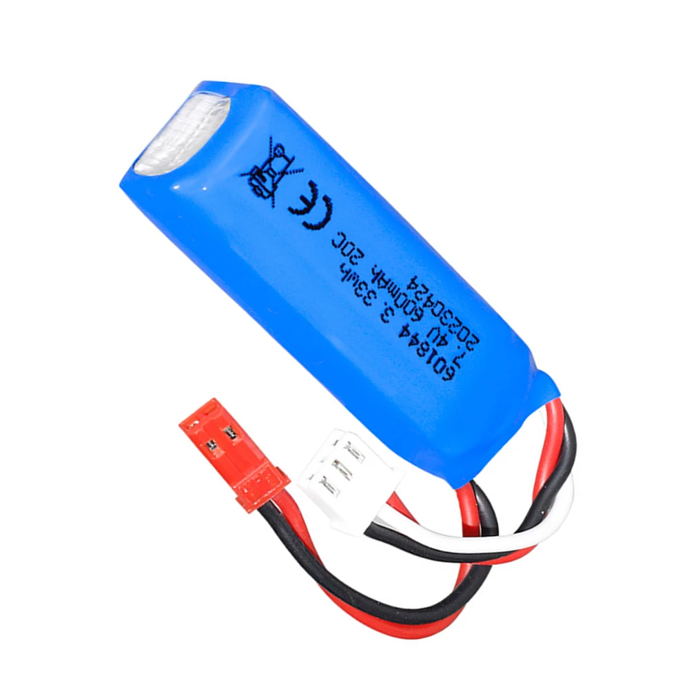 7.4V 600mAh  Lipo Battery 601844 for WLtoys K969 K979 K989 K999 P929 P939 RC Car Spare Parts 2s 7.4v Battery JST PLUG 5PCS