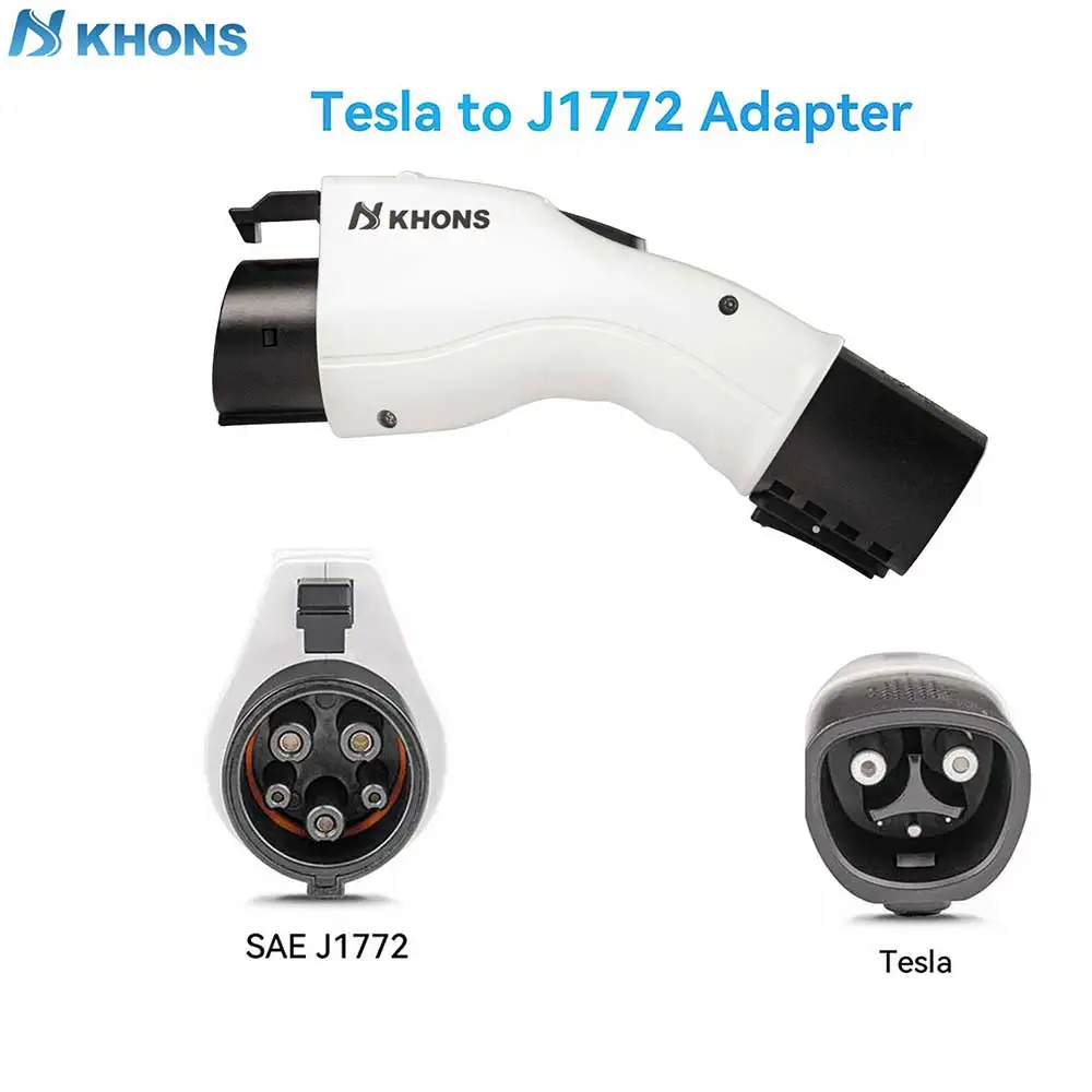 

Khons NACS To J1772 Charging Adapter With Electric Vehicle Charging Connectors 60A 250V Suitable For J1772 EV