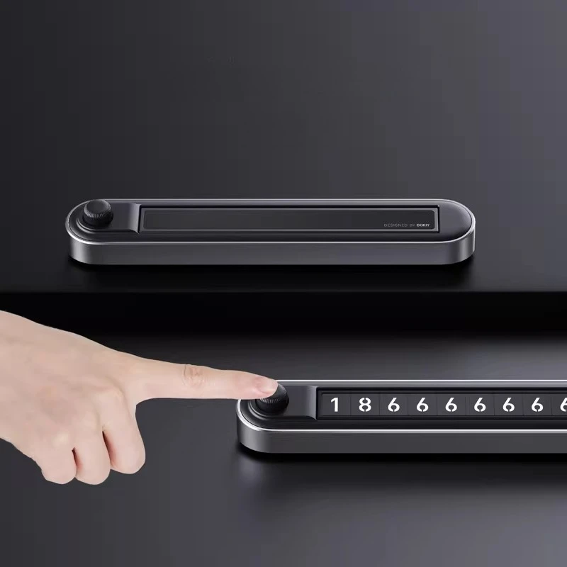 Glow‑in‑the‑Dark Metal Parking Plate – Dual‑Number Button Switch – Hidden & Movable