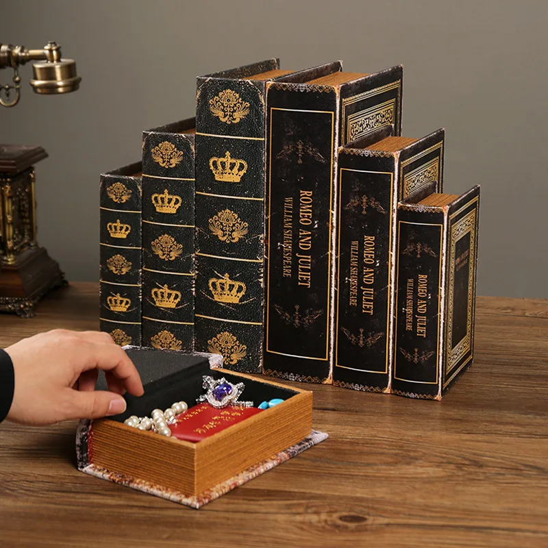 European Retro Style Fake Book Ornament Model Room Decoration Book Simulation Book Storage Box