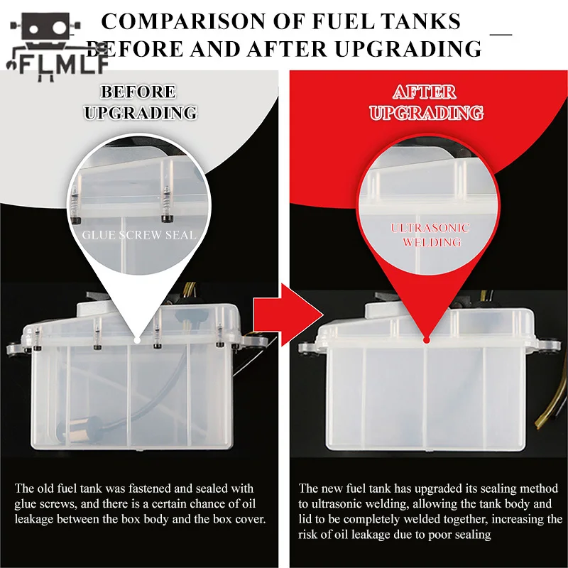 Assemblage précieux de carburant de moteur transparent en plastique de voiture à télécommande pour 1/5 eckan Rofun D5 F5 RF5 camion MCD XS-5 pièces de camion RR5 Rc