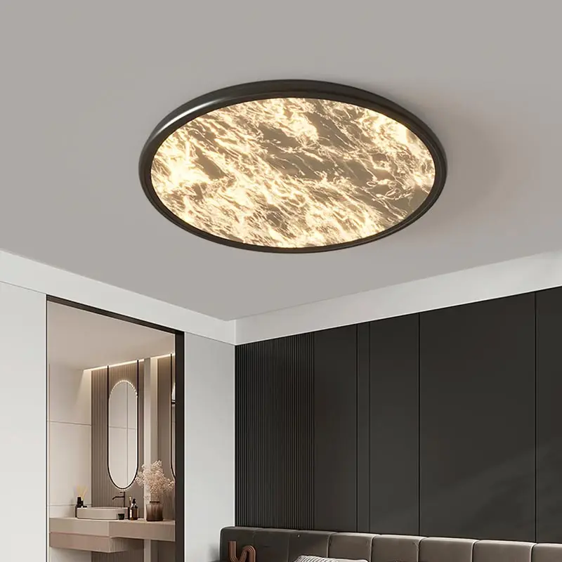 

Modern LED Ceiling Light with Frosted Acrylic Shade Remote Control Dimmable for Bedroom Living Room Home Decor Black/White Metal
