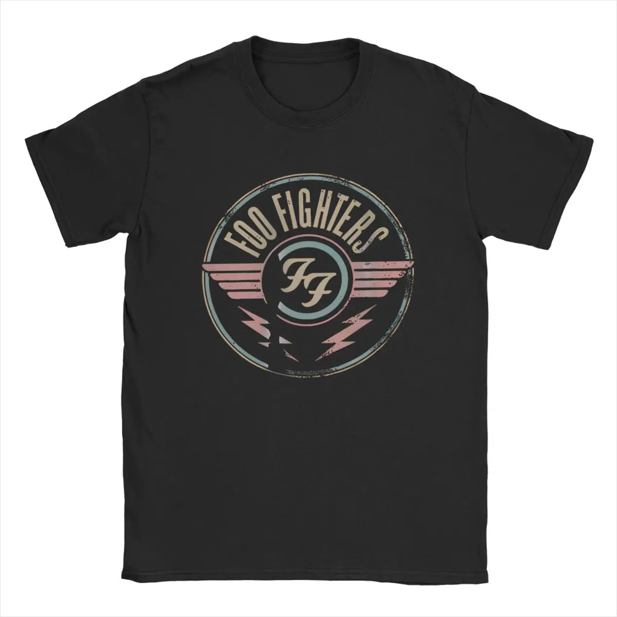 Men T-Shirt Music F-Foo F-Fighters Band Funny Cotton Tees Short Sleeve City Tunnel T Shirt Round Collar Tops New Arrival