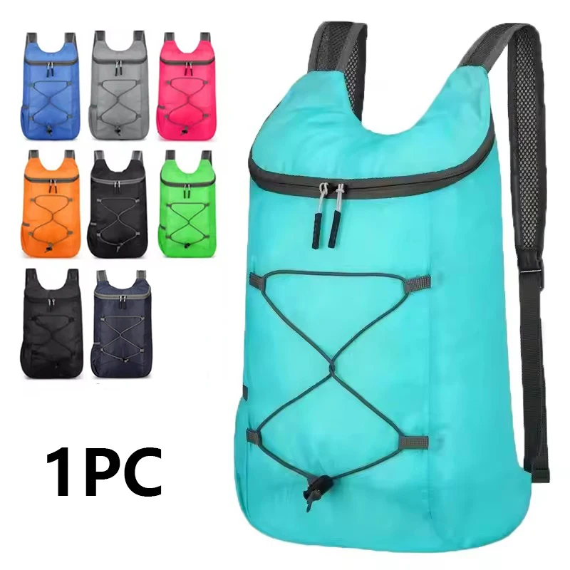 Nowy plecak unisex, lekki, składany, wielokolorowy plecak outdoorowy, modny mini worek na wiosnę.