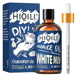 HIQILI 100ML olio profumato al muschio bianco per diffusore, umidificatore, produzione di sapone per candele, massaggio, regali, prodotto fai da te