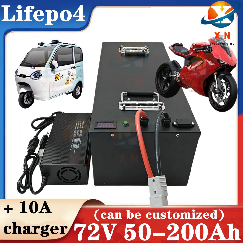 Lifepo4 72V 50Ah 60Ah 70Ah 80Ah 100Ah 150Ah 180Ah 200Ah Lithium Battery for Scooter Motorcycle Tricycle Electric Four-Wheels Car