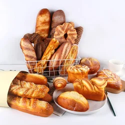 Artificial Bread Cake Toast Soft PU Baguette Model Food Fake Bread Simulation Ornaments Model Room Photography Props Scale